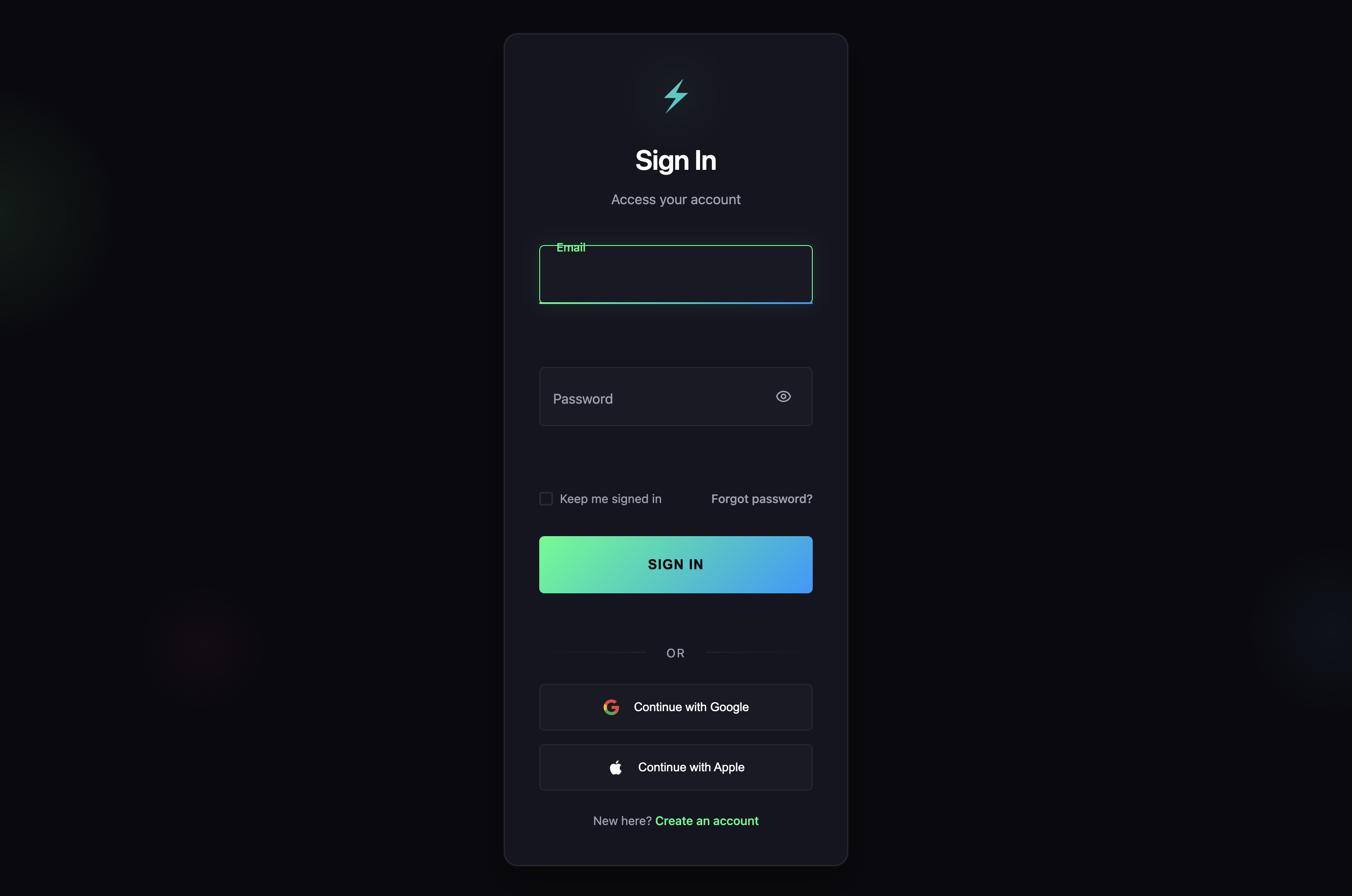 Neon Minimalist form preview